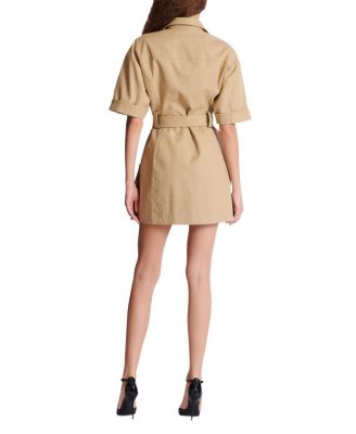 Short Cotton Gabardine Lace-Up Dress