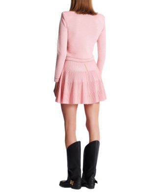  Long Sleeved Textured Knit Cardigan