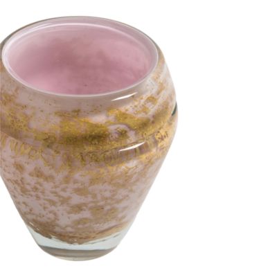Medium Glass Vase in Pompei Pink & Gold 