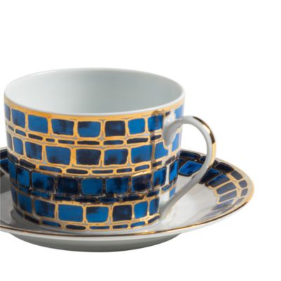 Tea Cup and Saucer Jade Blue