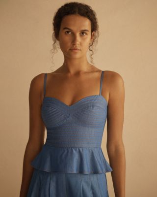 CAMBRICO&nbsp;Stitch Detail Peplum Top