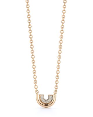 18K Rose Gold Thoby Diamond Small Tubular Statement Necklace, 16"