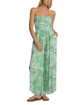 Printed Split Leg Swim Cover Up Jumpsuit