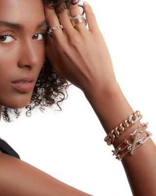 18K Rose Gold Saxon Diamond Chain Link Ring