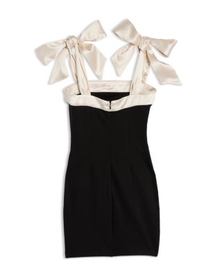 Girls' Dress with Satin Tie Shoulders - Big Kid