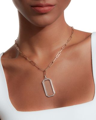 18K Rose Gold Saxon Paperclip Link Chain Necklace, 18"