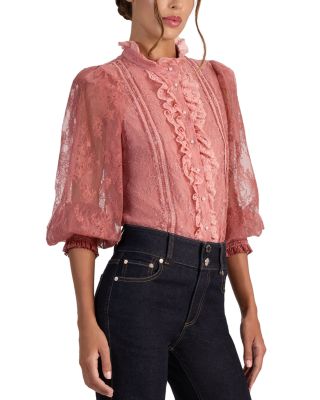 Eugenia Mock Neck Lace Top