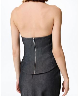  Strapless Ruffled Bustier Top