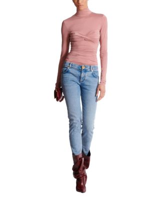  Skinny Faded Washed Denim Jeans