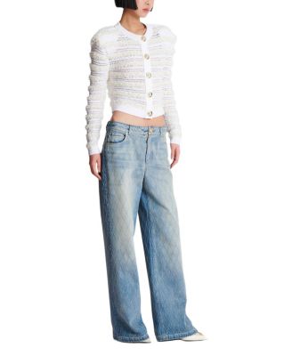 Diamond Washed Denim Straight-Fit Jeans