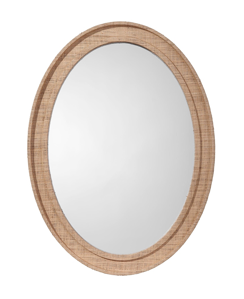 Jamie Young Valley Raffia Oval Wall Mirror In Brown