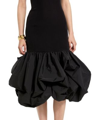  Strapless Midi Dress With Taffeta Bubble Hem