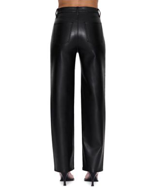Cassie Super High Rise Faux Leather Jeans in Onyx