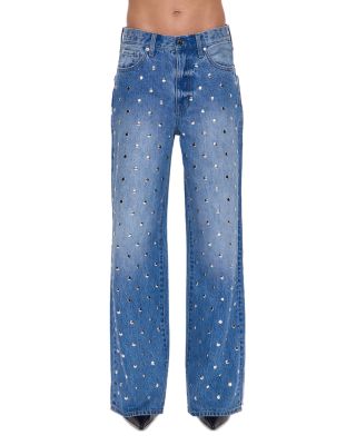 Hendrix High Rise Embellished Baggy Jeans in Charmed