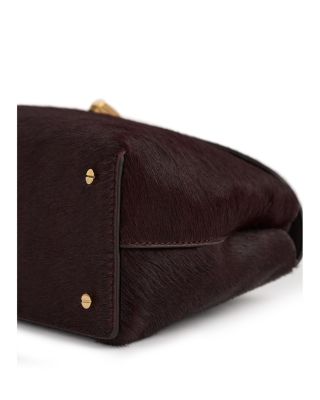T Lock Calf Hair Convertible Clutch
