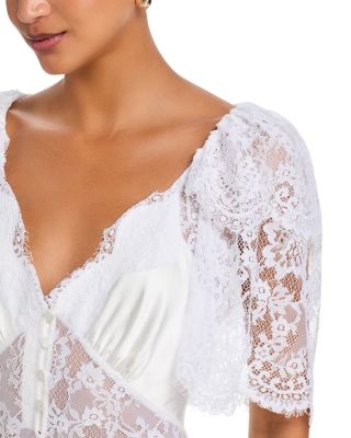 Fine Lace Satin Maxi Dress