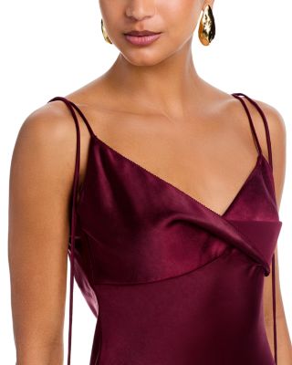 Satin Flower Midi Dress