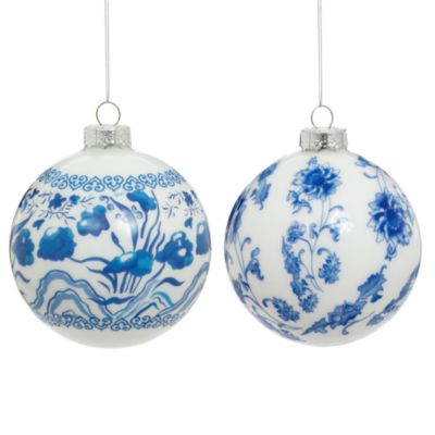 Delft Flower Ornament, Set of 6