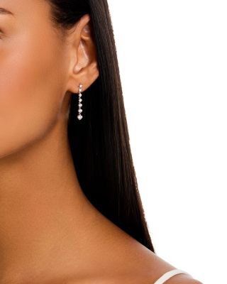 Diamond Linear Earrings in 14K White Gold, 1.0 tcw