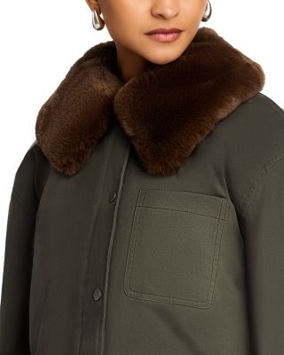 Tessuto Faux Fur Collar Jacket