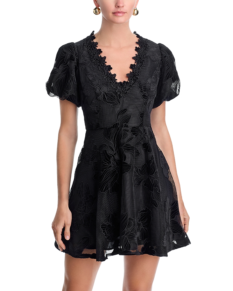 Aqua Lace Puff Sleeve Mini Dress - Exclusive In Black | ModeSens Aqua Lace Puff Sleeve Mini Dress - Exclusive In Black | ModeSens