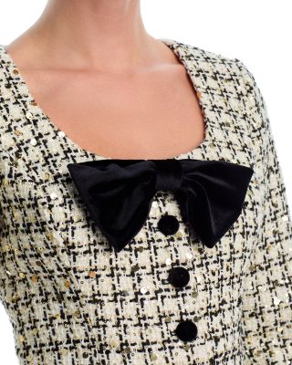 Sequin Tweed Velvet Bow Jacket - Exclusive