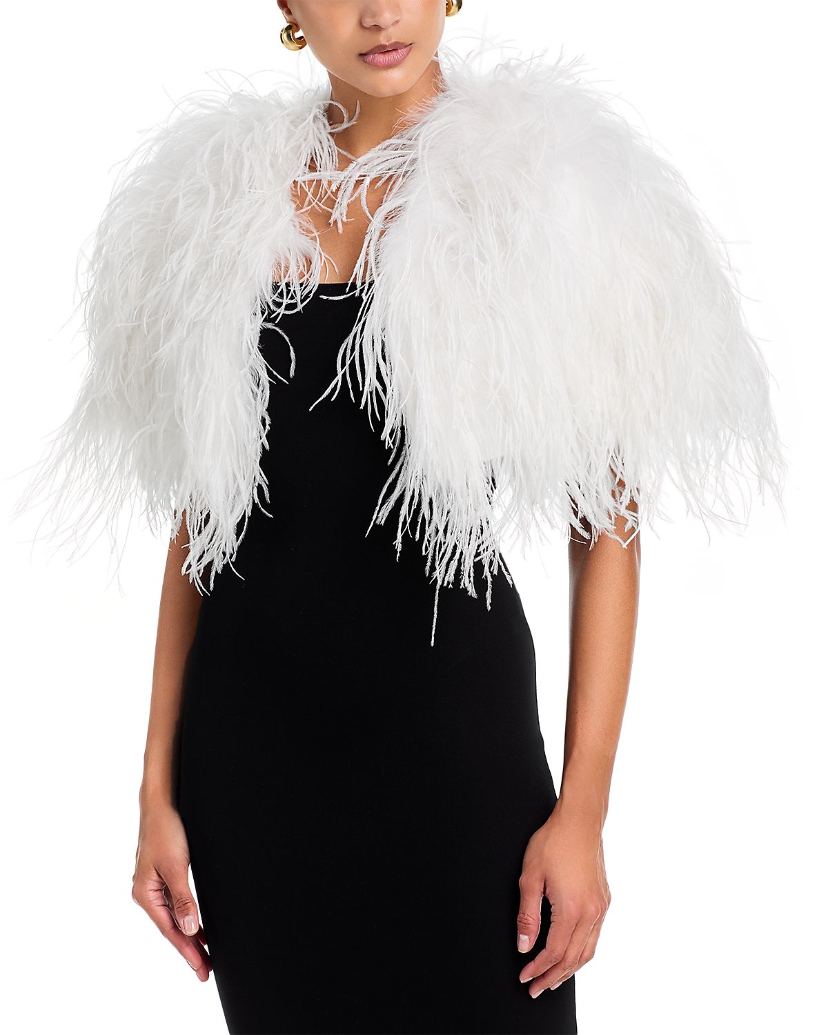 Adrienne Landau Ostrich Feather Capelet