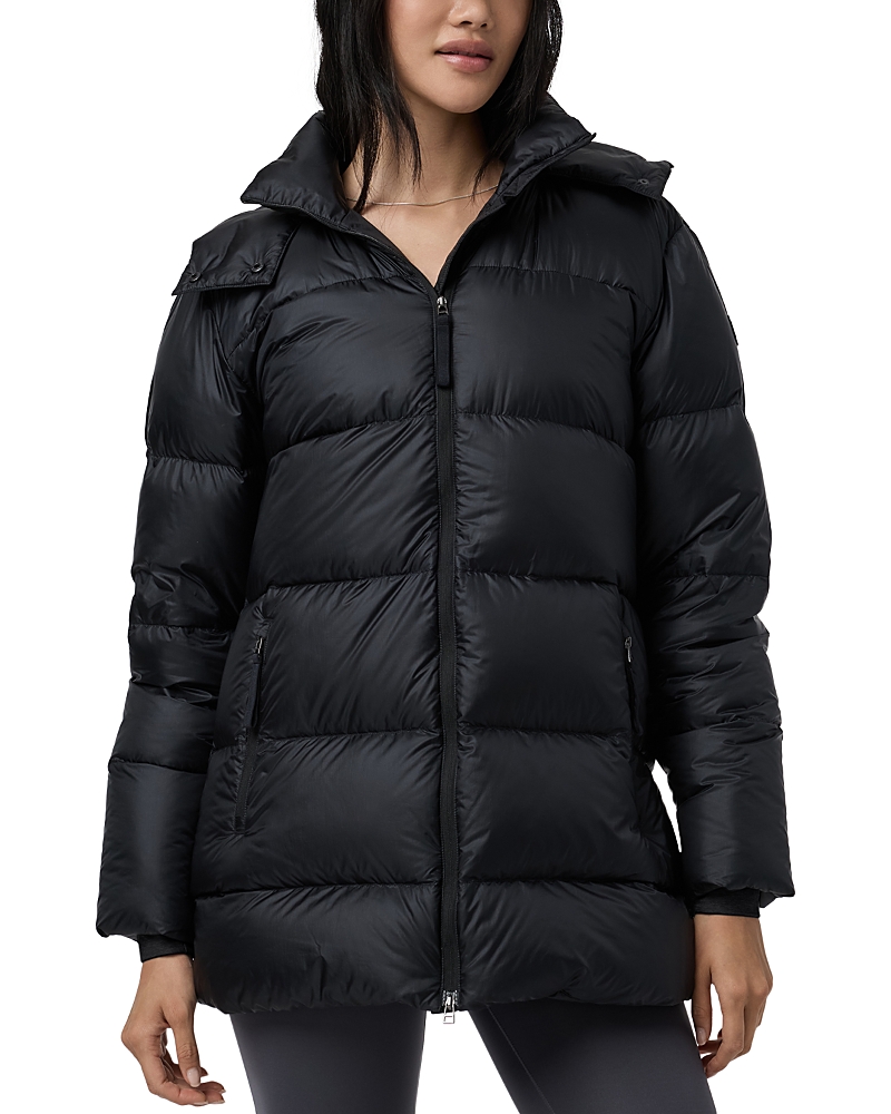 Vuori Quilted Down Coat In Black