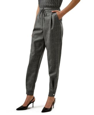 Lilysilk Glen Flex Worsted Trousers In Gray