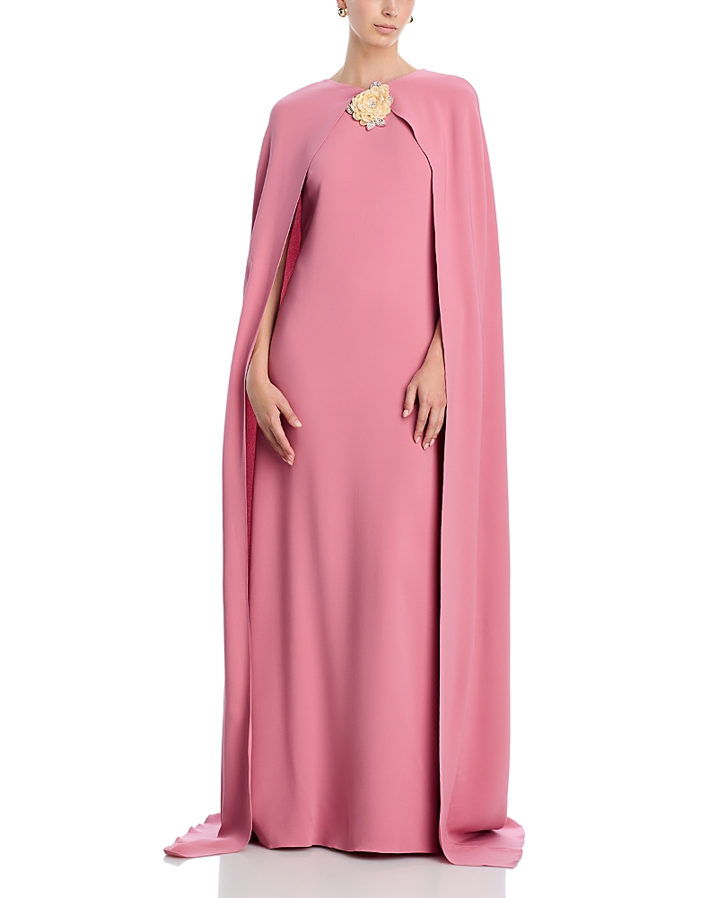 Oscar de la Renta Draped Sleeved Silk Blend Caftan Dress