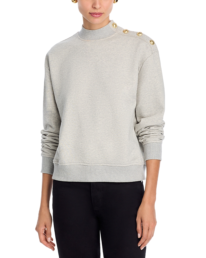 Derek Lam 10 Crosby Hylda Button Shoulder Sweatshirt In Gray