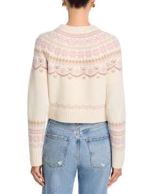 Shantae Merino Wool Crewneck Fair Isle Cardigan Sweater
