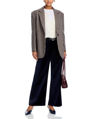 Le Slim High Rise Palazzo Modernist Jeans in Navy Velvet