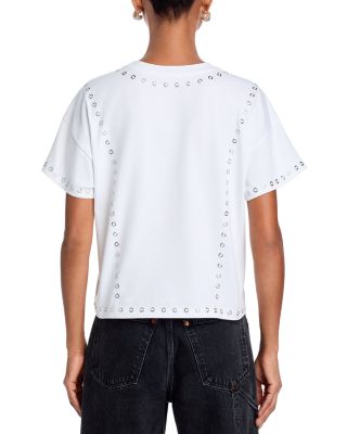 Kelly Grommet Embellished Boxy Tee
