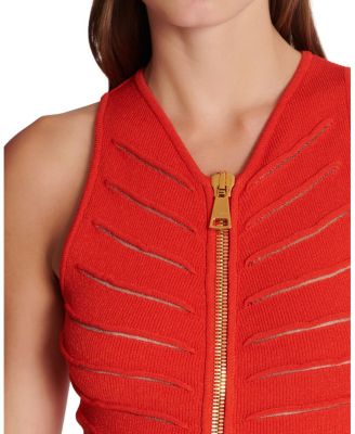  Long Sleeveless Dress in Crocodile Knit