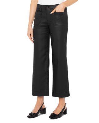 Liverpool Los Angeles - High Rise Patch Pocket Ankle Jeans in Black Coated