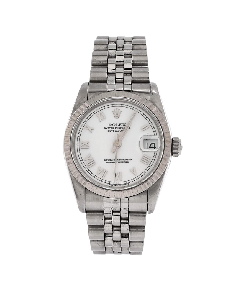 Pre-owned Pre-owned Rolex  Rolex Oyster Perpetual Datejust Automatic Watch In Stainless Steel And White Gold 31mm