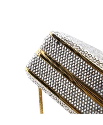  Small Chain Minaudiere Box Clutch Crystal