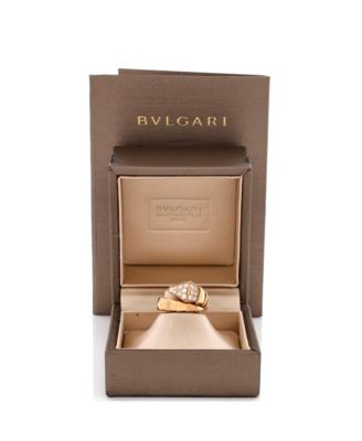  Wide Serpenti Viper One-Coil Ring 18K Rose Gold with Diamonds