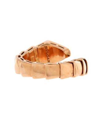  Wide Serpenti Viper One-Coil Ring 18K Rose Gold with Diamonds
