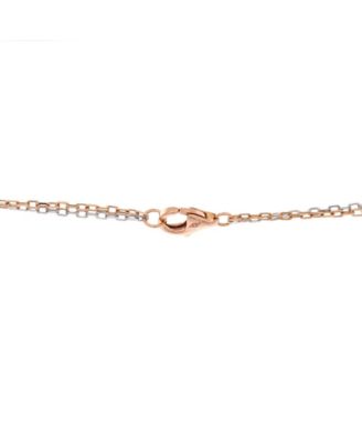 Love 3 Ring Pendant Necklace 18K Rose Gold and 18K White Gold with 6 Diamonds