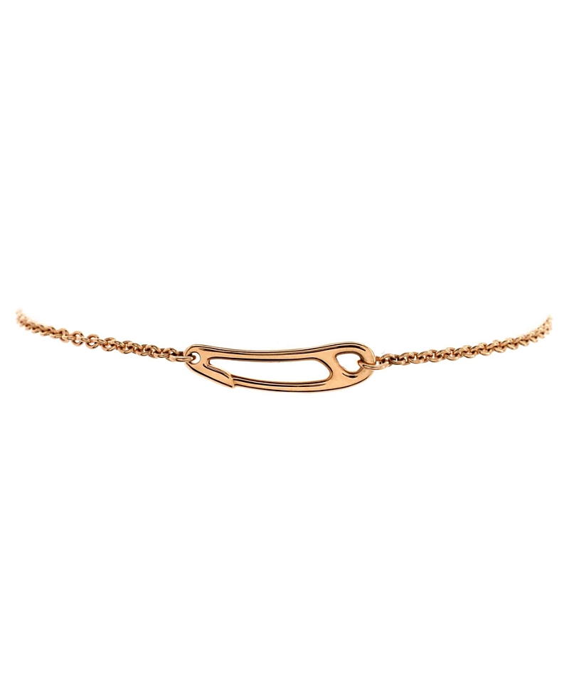 Pre-owned Pre-owned Hermes  Hermes Mini Chaine D'ancre Punk Bracelet 18k Rose Gold In Pink