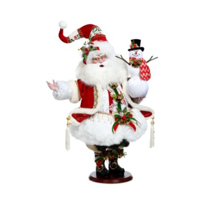 Santa Building Snowman Figure