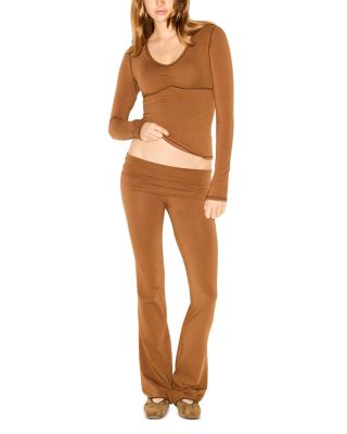 Cotton Jersey Foldover Pants