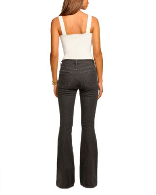 Helena High Rise Flare Jeans in Grey Wash