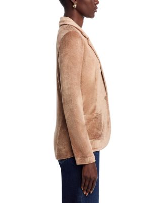 Velour One Button Blazer