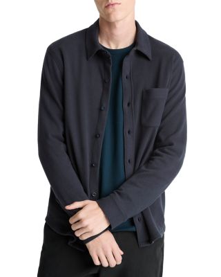 Solid Button Front Knit Shirt