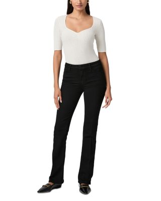 Manhattan High Rise Slim Bootcut Jeans in Black Shadow