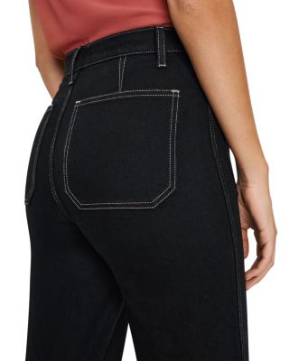 Alyssa Stretch High Rise Wide Leg Jeans in Black
