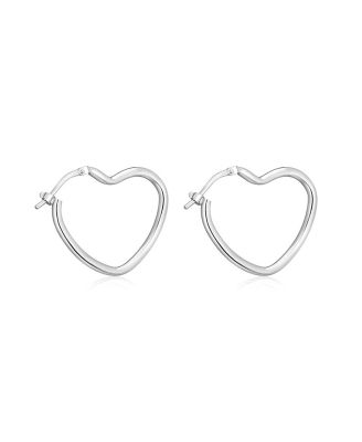  Sterling Silver Sweetheart Hoops